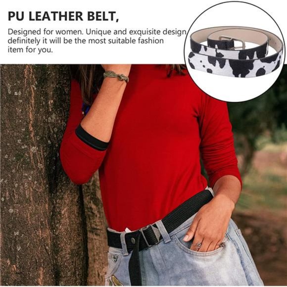 GALPADA Cow Print Waist accessories wide leather belt ladies belt Belt main image 8